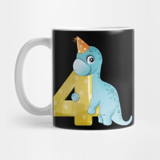4th Birthday Cute Little Dinosaur Mug